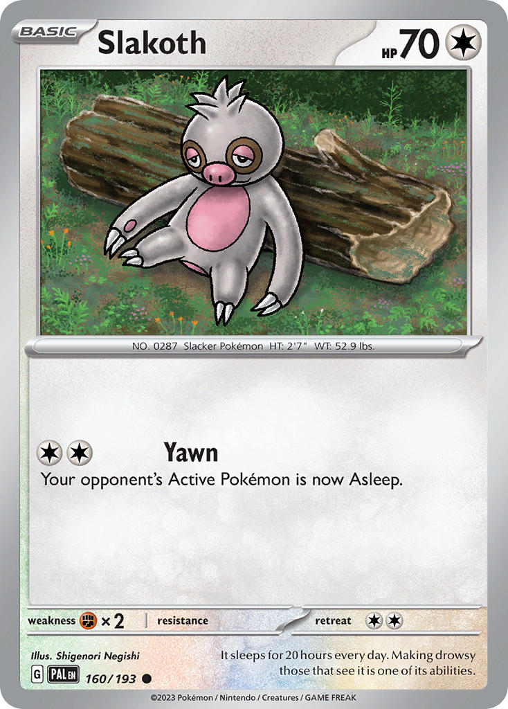Slakoth⁣ - Paldea Evolved⁣ (Common)⁣ [160] English / Near Mint / Reverse-Holo Normal