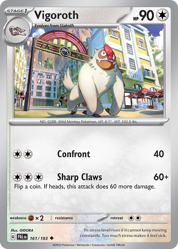 Vigoroth⁣ - Paldea Evolved⁣ (Uncommon)⁣ [161] English / Near Mint / Reverse-Holo Normal