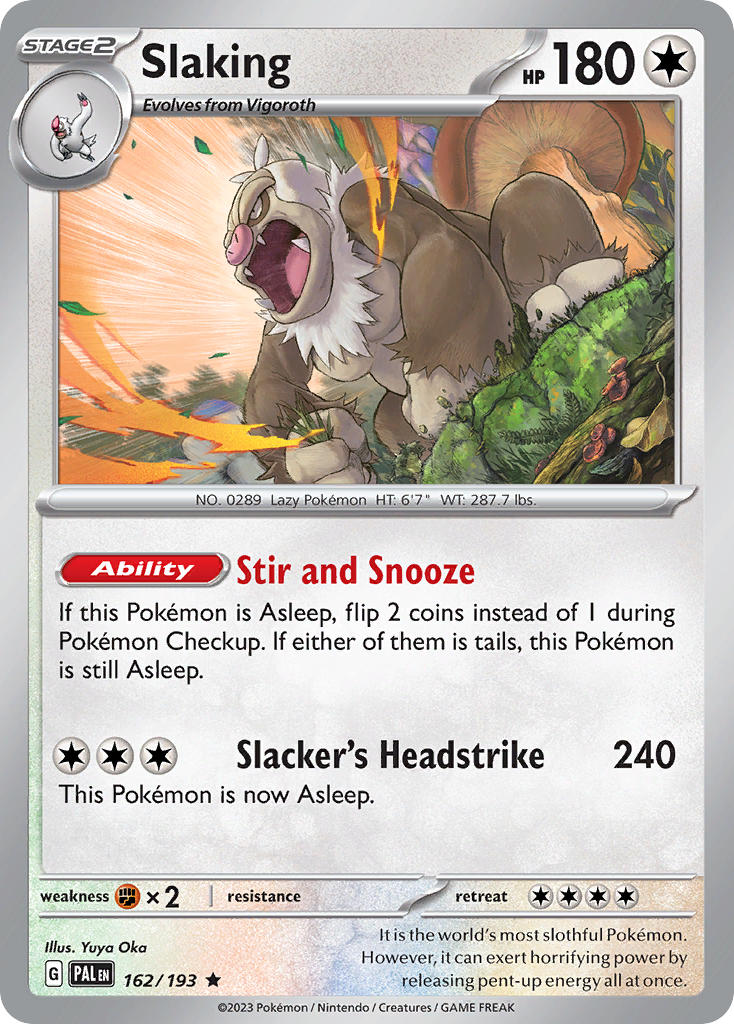 Slaking⁣ - Paldea Evolved⁣ (Rare)⁣ [162] English / Near Mint / Normal
