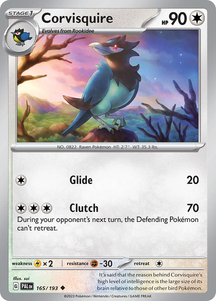 Corvisquire⁣ - Paldea Evolved⁣ (Uncommon)⁣ [165] English / Near Mint / Reverse-Holo Normal