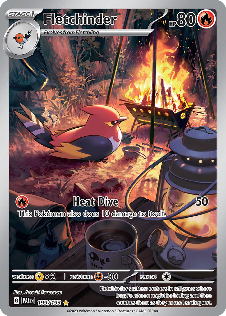 Fletchinder⁣ - Paldea Evolved⁣ (Illustration Rare)⁣ [199] English / Near Mint / Normal