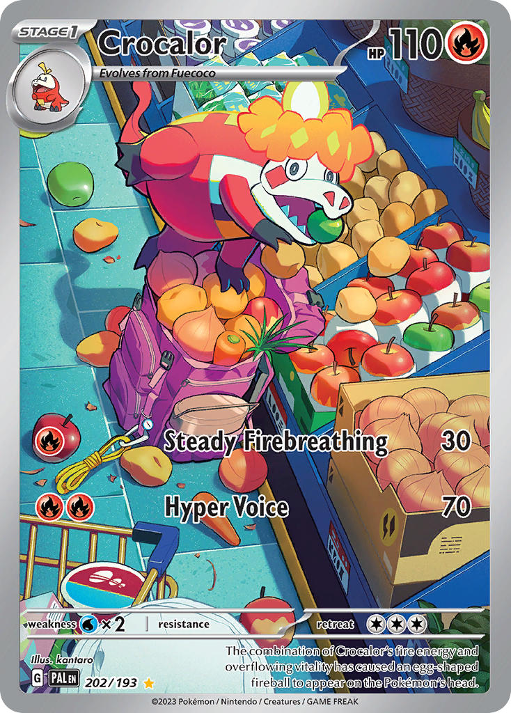 Crocalor⁣ - Paldea Evolved⁣ (Illustration Rare)⁣ [202] English / Excellent / Normal