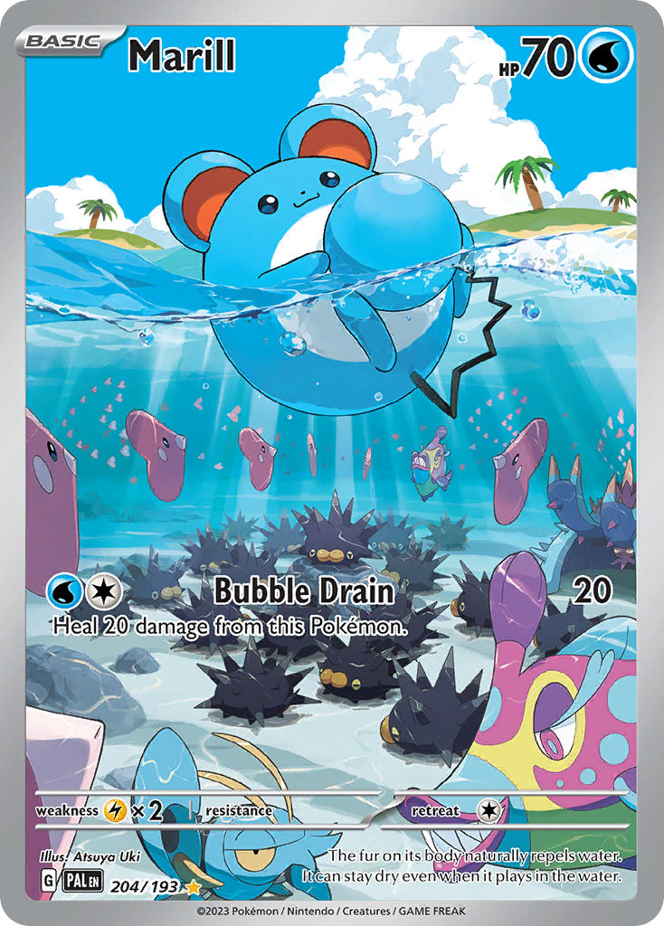 Marill⁣ - Paldea Evolved⁣ (Illustration Rare)⁣ [204] English / Near Mint / Normal