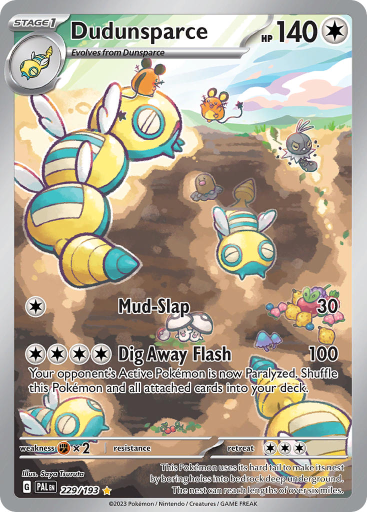 Dudunsparce⁣ - Paldea Evolved⁣ (Illustration Rare)⁣ [229] English / Near Mint / Normal