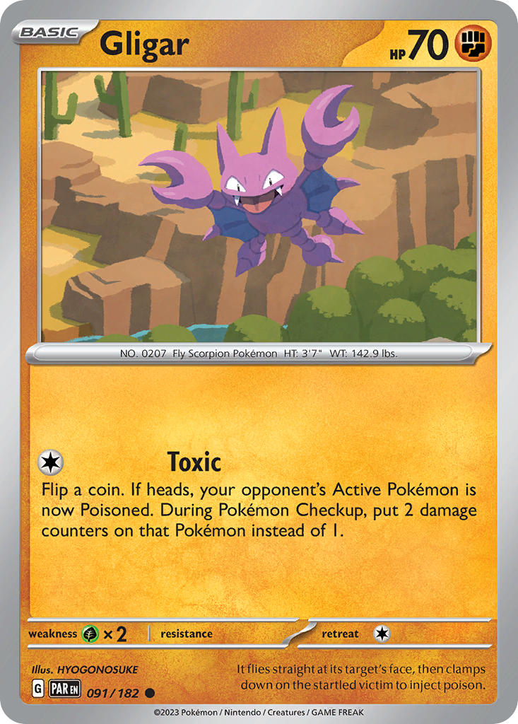 Gligar⁣ - Paradox Rift⁣ (Common)⁣ [091] English / Near Mint / Reverse-Holo Normal
