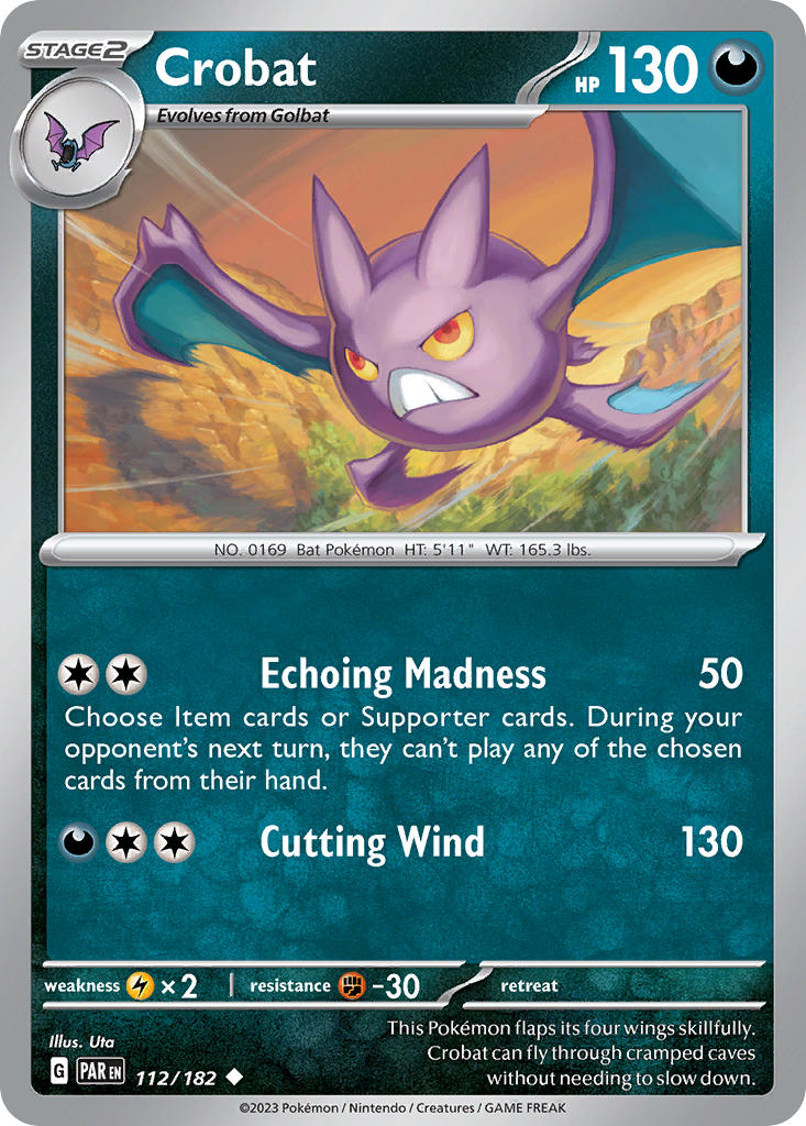 Crobat⁣ - Paradox Rift⁣ (Uncommon)⁣ [112] English / Near Mint / Reverse-Holo Normal