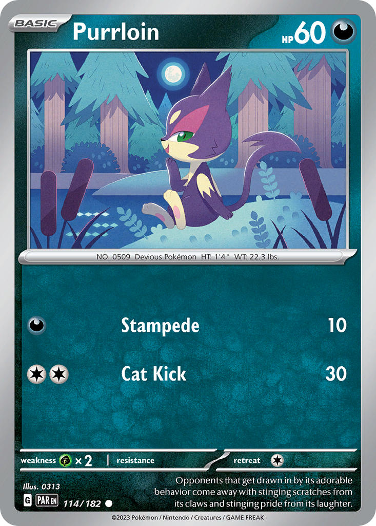Purrloin⁣ - Paradox Rift⁣ (Common)⁣ [114] English / Near Mint / Reverse-Holo Normal