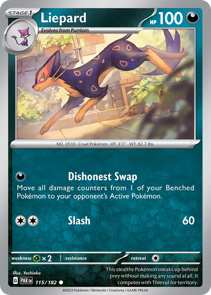Liepard⁣ - Paradox Rift⁣ (Common)⁣ [115] English / Near Mint / Reverse-Holo Normal