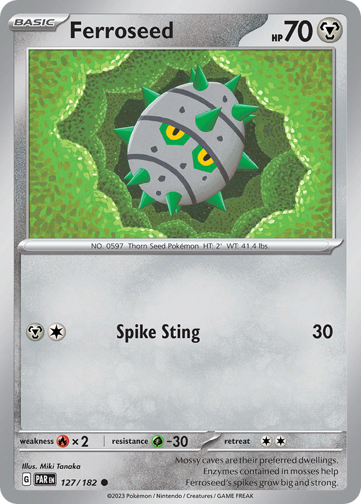 Ferroseed⁣ - Paradox Rift⁣ (Common)⁣ [127] English / Near Mint / Reverse-Holo Normal