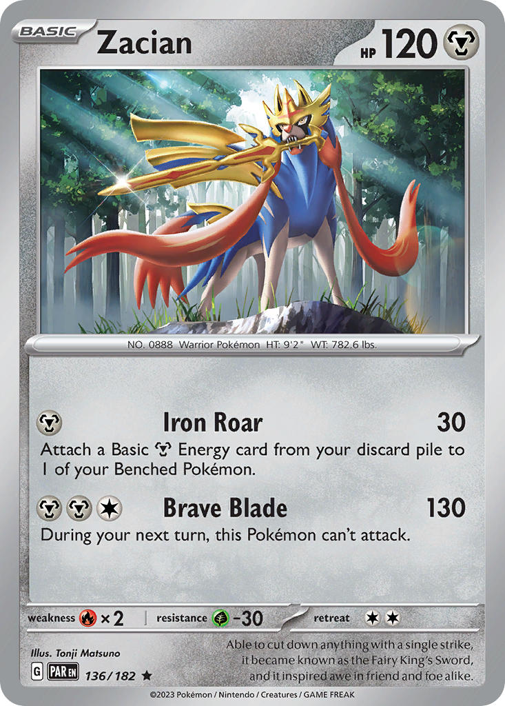 Zacian⁣ - Paradox Rift⁣ (Rare)⁣ [136] English / Near Mint / Normal