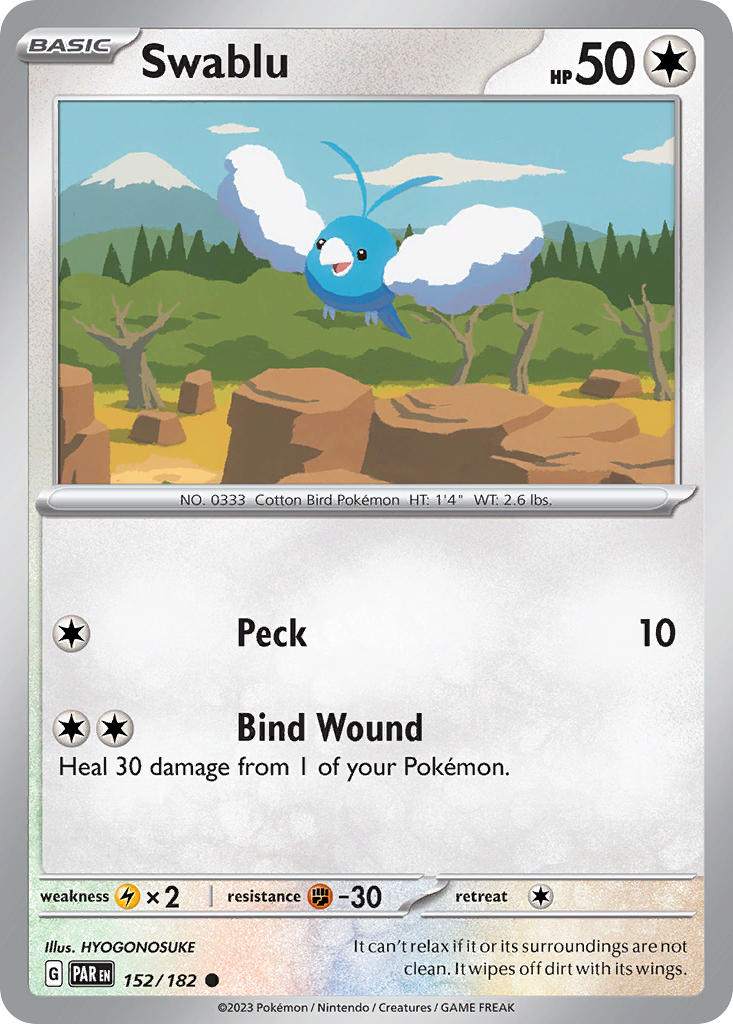 Swablu⁣ - Paradox Rift⁣ (Common)⁣ [152] English / Near Mint / Reverse-Holo Normal