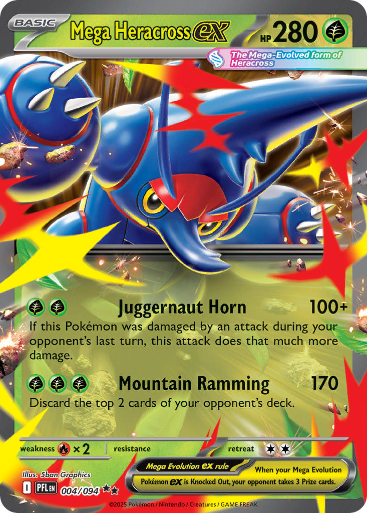 Mega Heracross ex - Phantasmal Flames (Double Rare) [PFL-004] English / Near Mint / Normal