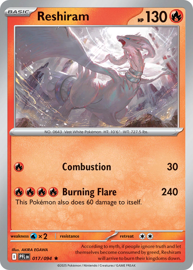 Reshiram - Phantasmal Flames (Rare) [PFL-017] English / Near Mint / Normal