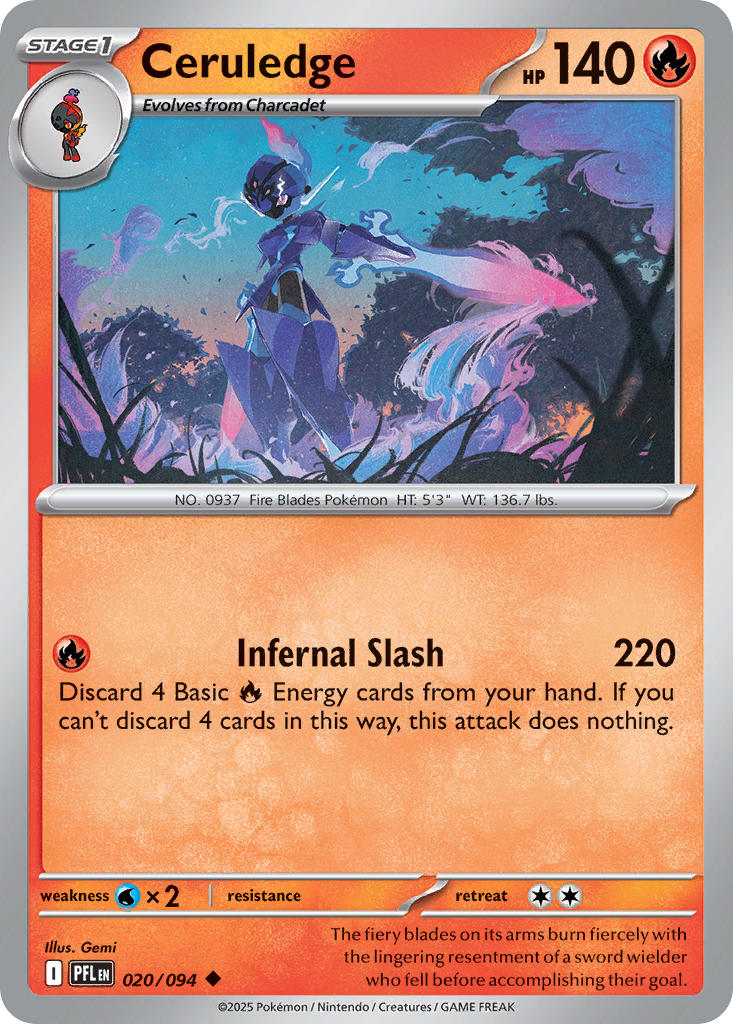 Ceruledge - Phantasmal Flames (Uncommon) [PFL-020] English / Near Mint / Normal
