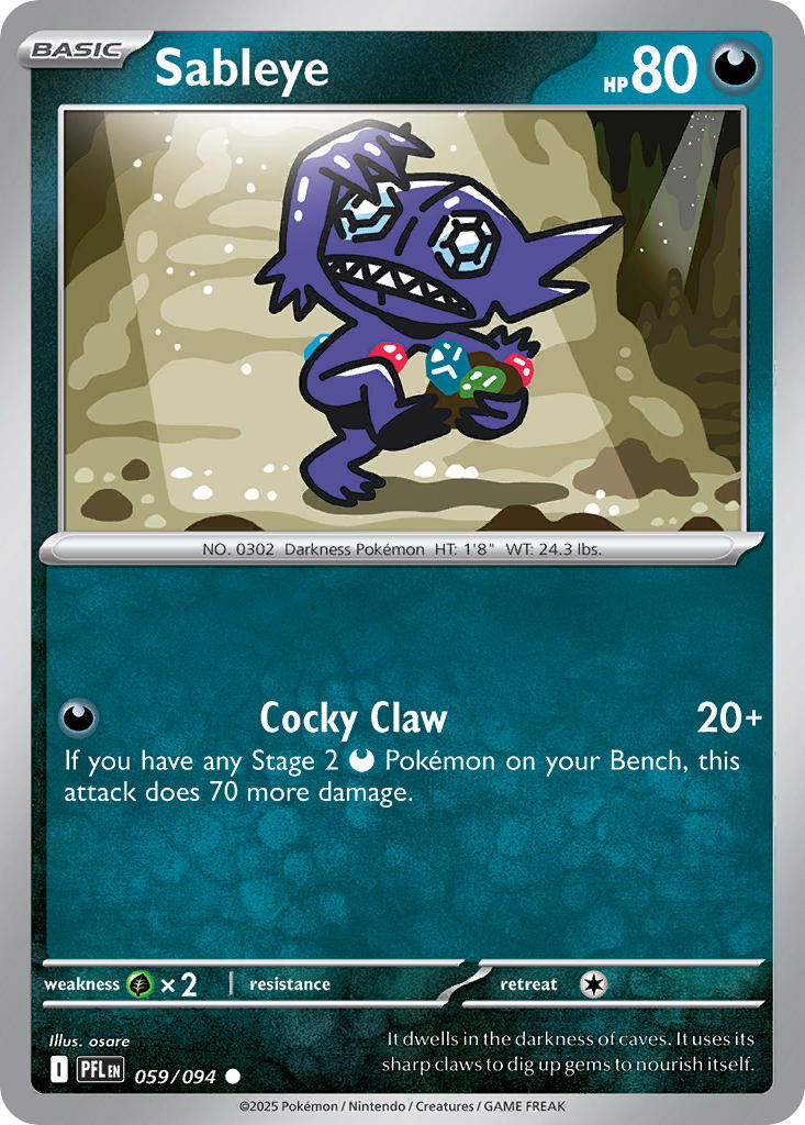 Sableye - Phantasmal Flames (Common) [PFL-059] English / Near Mint / Normal