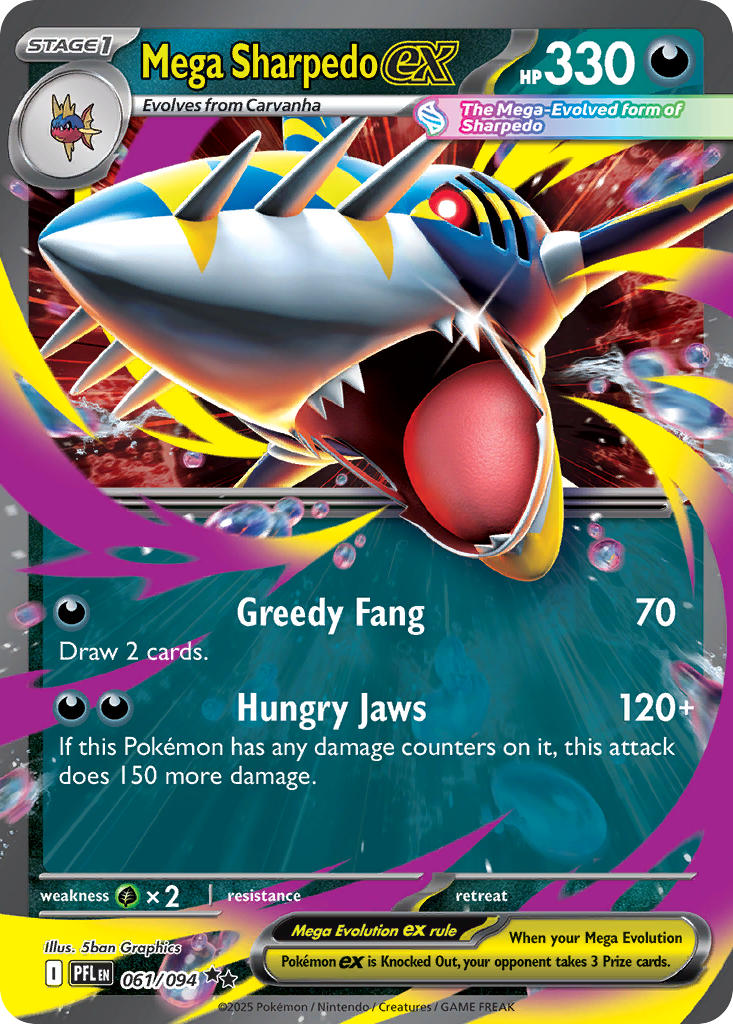 Mega Sharpedo ex - Phantasmal Flames (Double Rare) [PFL-061] English / Near Mint / Normal