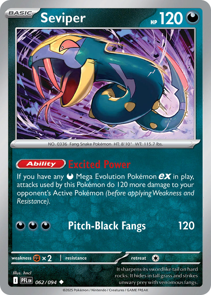 Seviper - Phantasmal Flames (Uncommon) [PFL-062] English / Near Mint / Normal