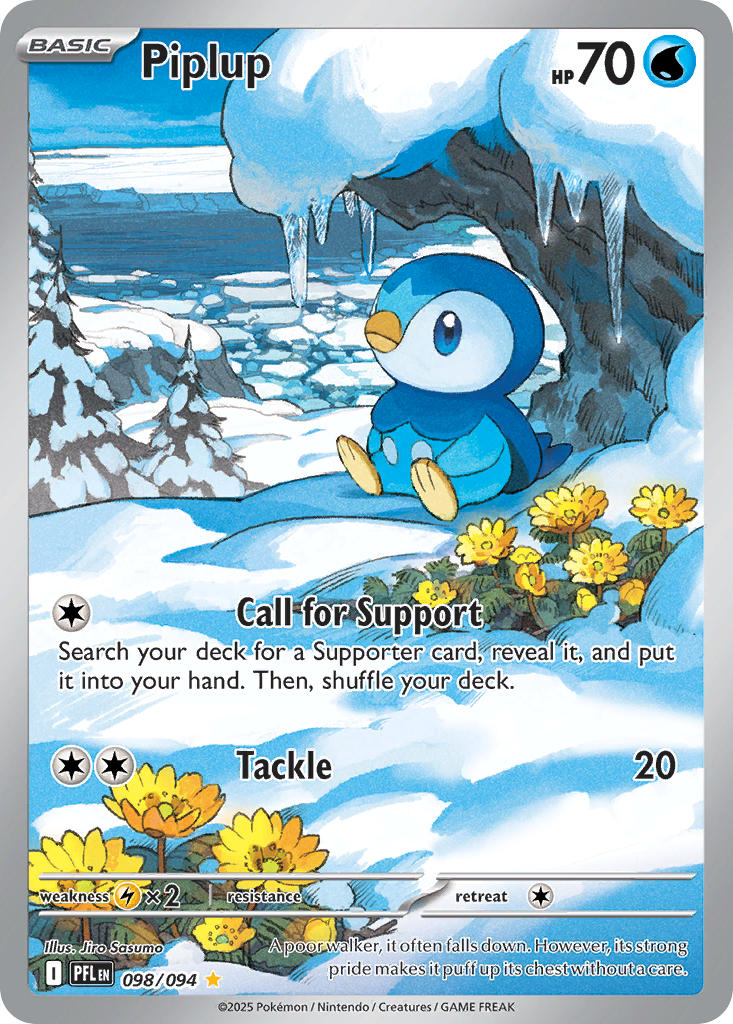 Piplup - Phantasmal Flames (Illustration Rare) [PFL-098] English / Near Mint / Normal