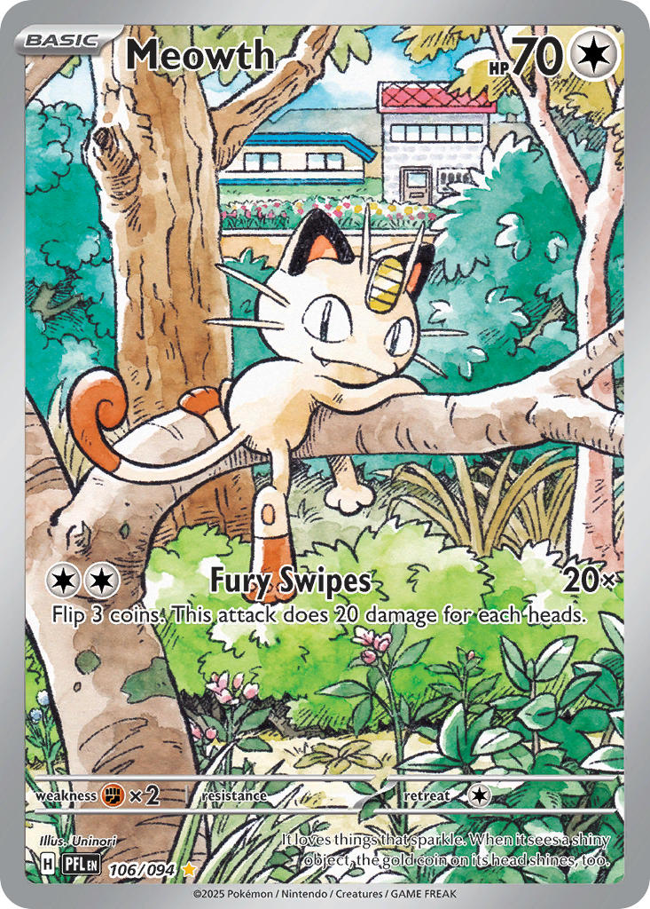 Meowth - Phantasmal Flames (Illustration Rare) [PFL-106] English / Near Mint / Normal