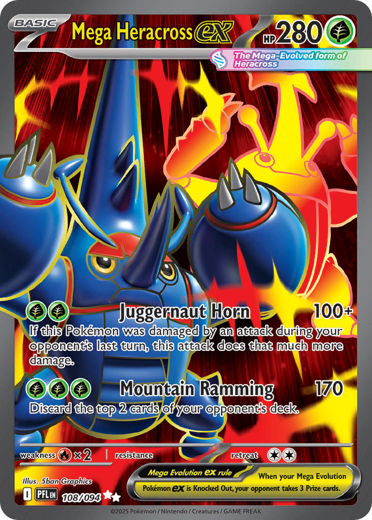 Mega Heracross ex - Phantasmal Flames (Ultra Rare) [PFL-108] English / Near Mint / Normal
