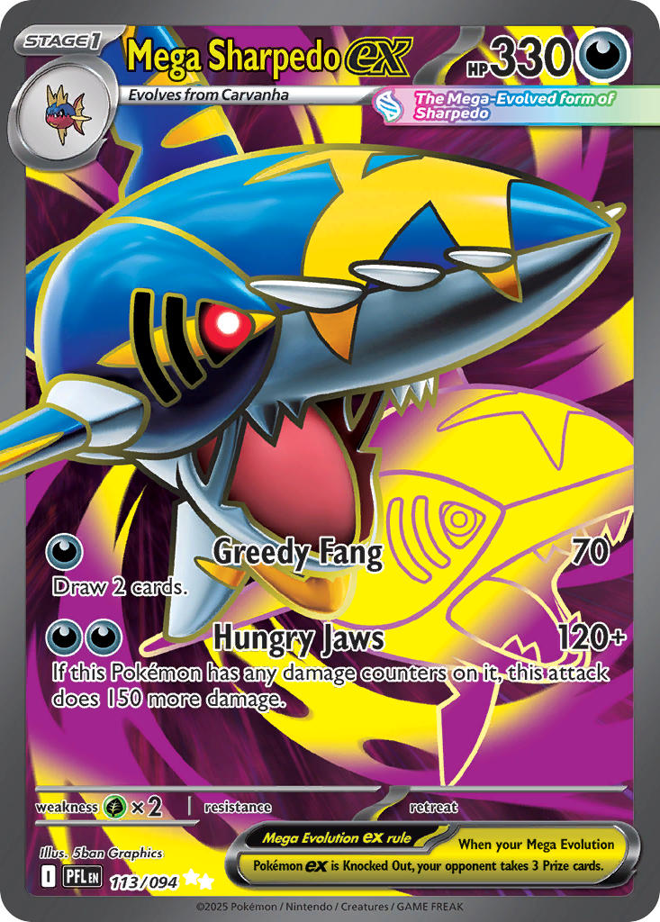 Mega Sharpedo ex - Phantasmal Flames (Ultra Rare) [PFL-113] English / Near Mint / Normal