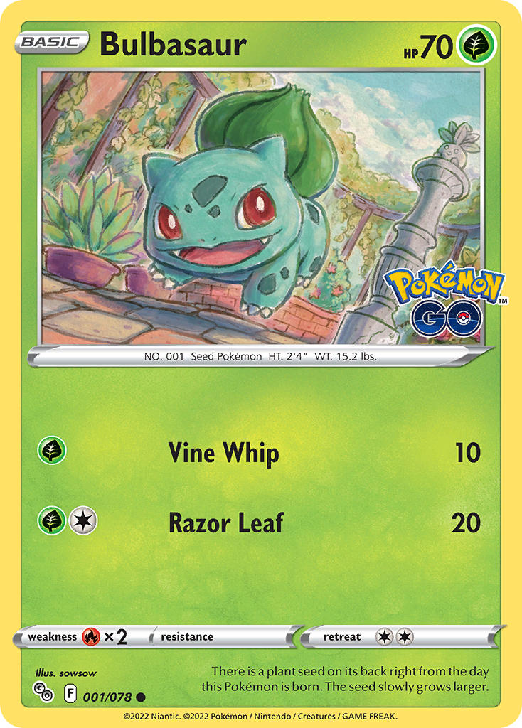 Bulbasaur - Pokémon GO (Common) [PGO-001] English / Near Mint / Normal
