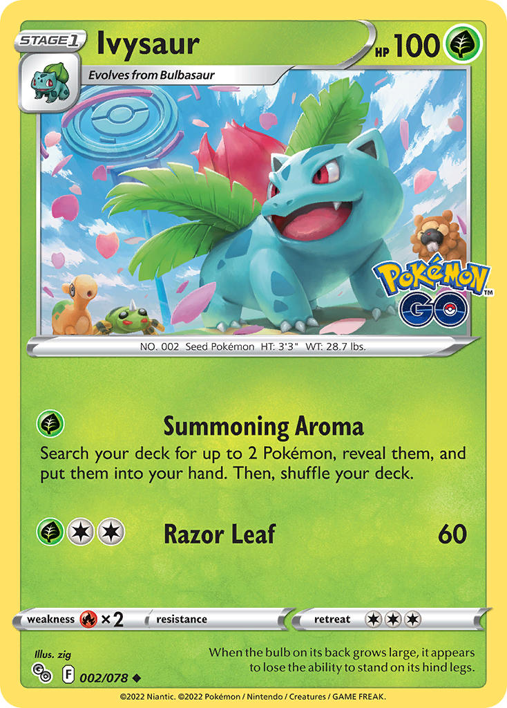 Ivysaur - Pokémon GO (Uncommon) [PGO-002] English / Near Mint / Normal