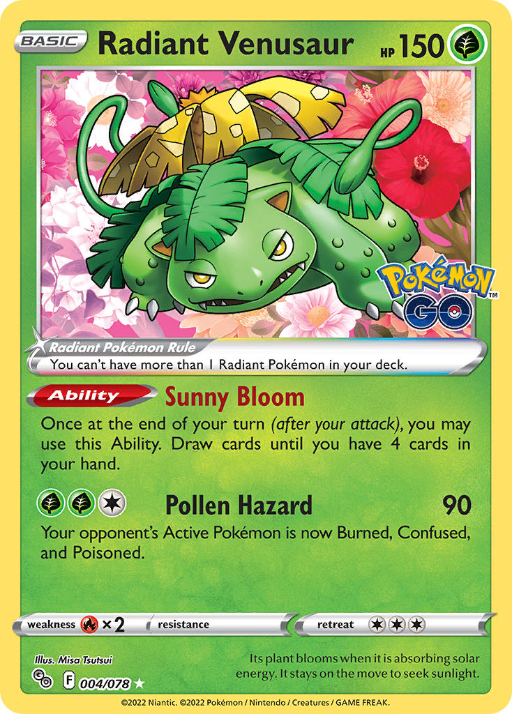 Radiant Venusaur - Pokémon GO (Ultra Rare) [PGO-004] English / Light Played / Normal