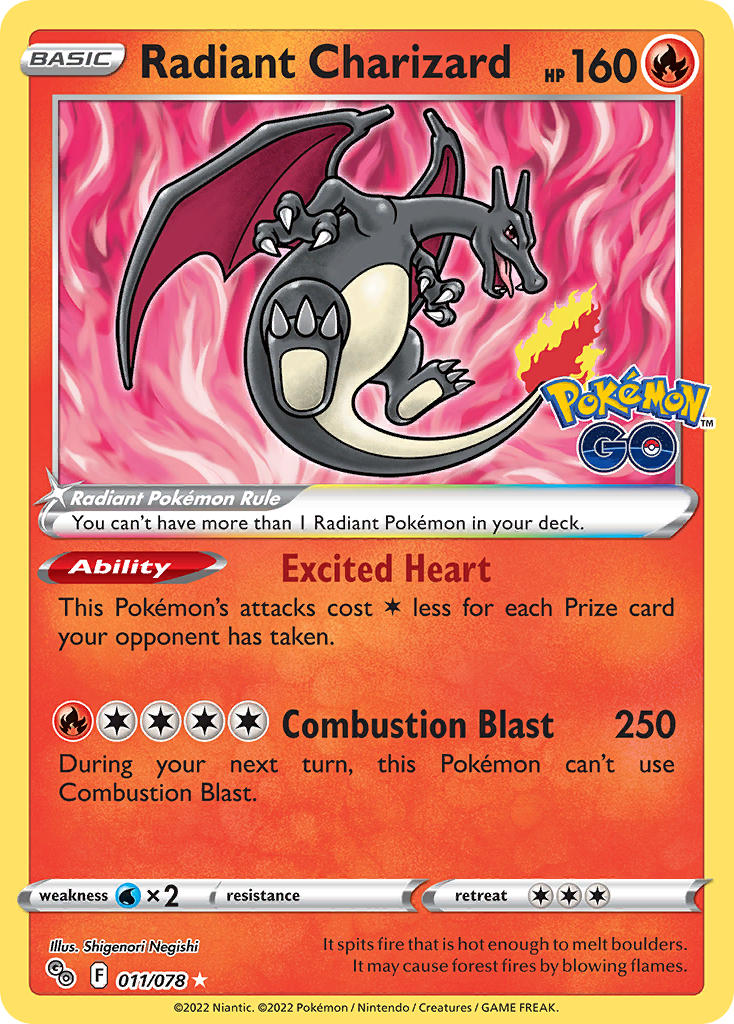 Radiant Charizard - Pokémon GO (Ultra Rare) [PGO-011] English / Near Mint / Normal