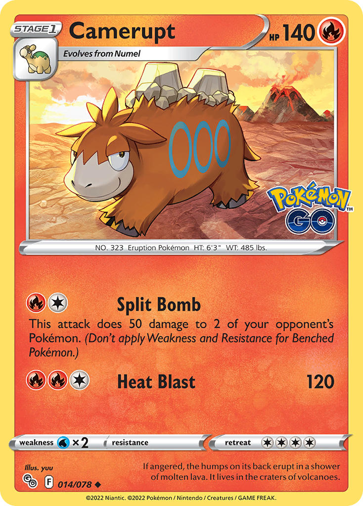 Camerupt - Pokémon GO (Uncommon) [PGO-014] English / Near Mint / Normal