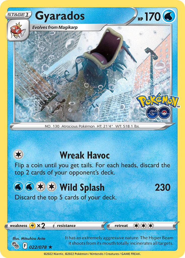 Gyarados - Pokémon GO (Holo Rare) [PGO-022] English / Good / Reverse-Holo Normal