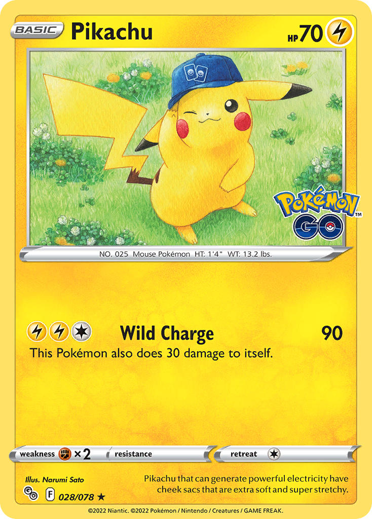 Pikachu - Pokémon GO (Holo Rare) [PGO-028] English / Excellent / Normal