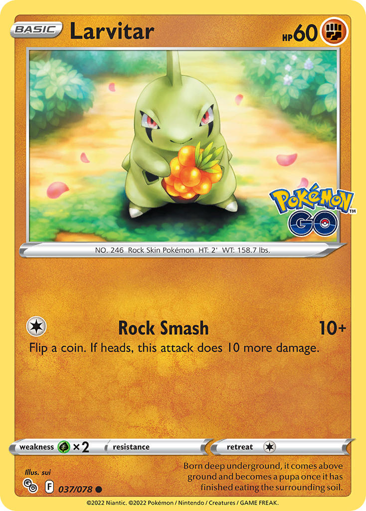 Larvitar - Pokémon GO (Common) [PGO-037] English / Near Mint / Normal