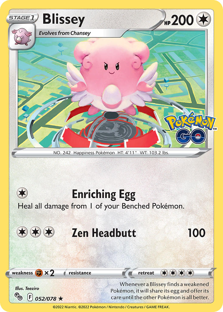 Blissey Pokemon GO Holo Rare PGO-052 Kortspil
