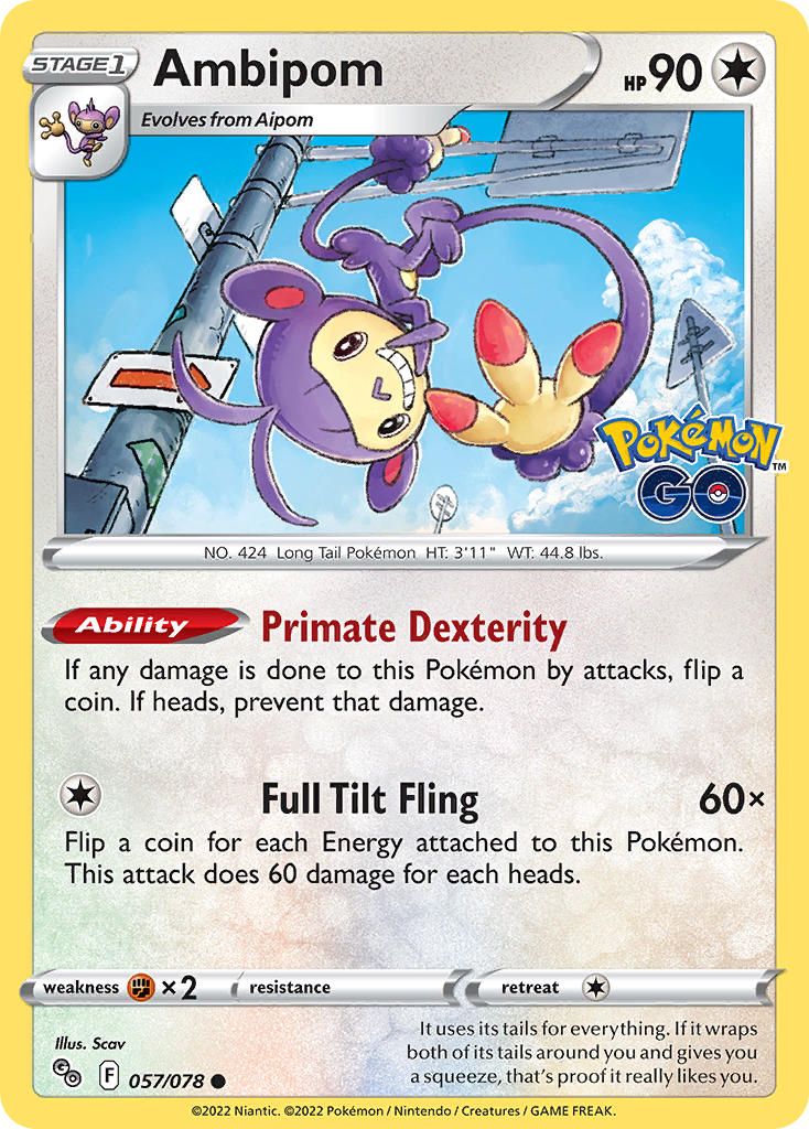 Ambipom - Pokémon GO (Common) [PGO-057] English / Near Mint / Normal