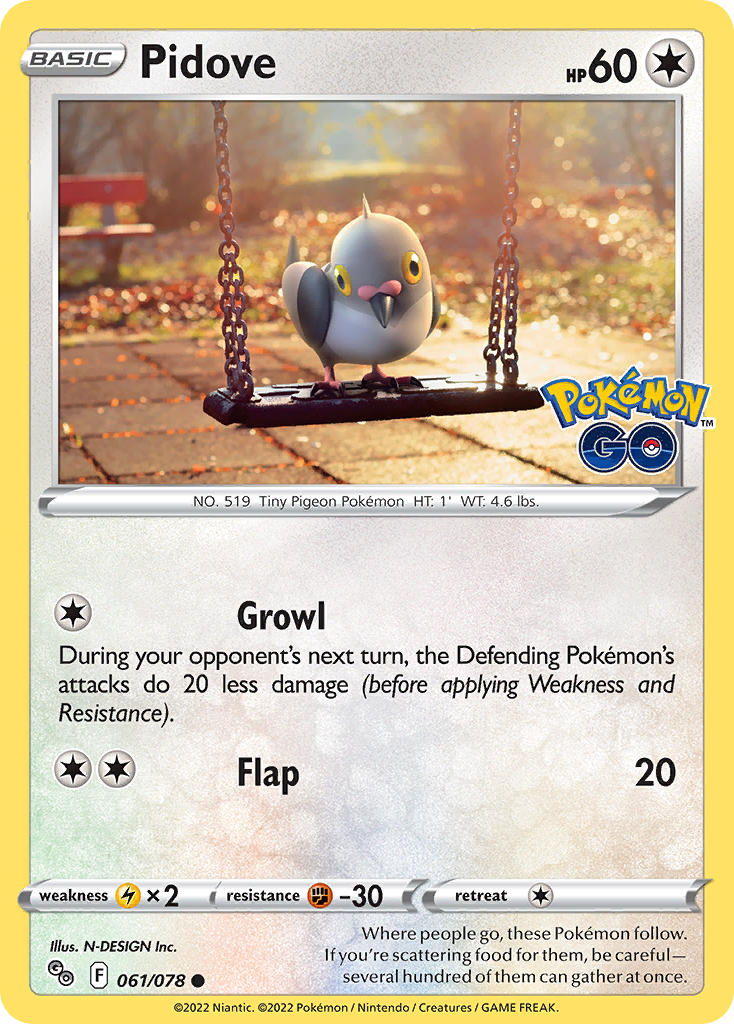 Pidove - Pokémon GO (Common) [PGO-061] English / Near Mint / Normal