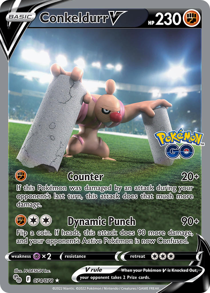 Conkeldurr V - Pokémon GO (Ultra Rare) [PGO-074] English / Near Mint / Normal