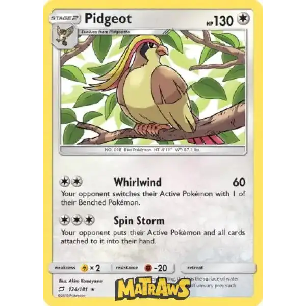 Pidgeot - 124/181 Enkeltkort Team Up 