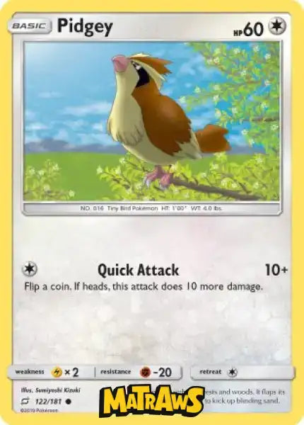 Pidgey - 122/181 Enkeltkort Team Up 