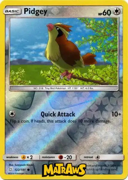 Pidgey - Reverse - 122/181 Enkeltkort Team Up 