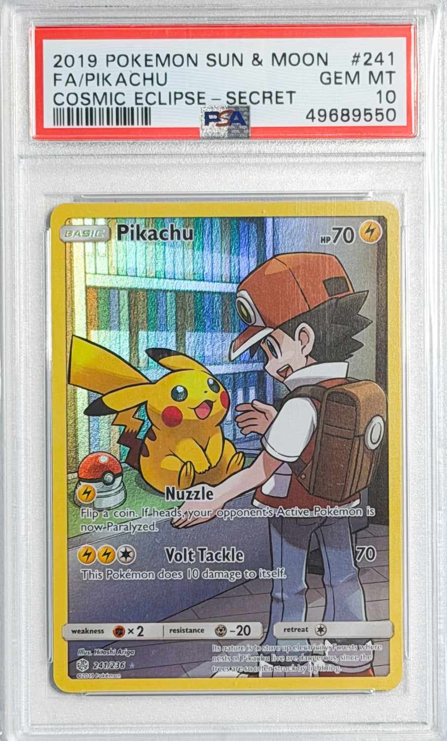 Pikachu #241 Cosmic Eclipse PSA 10 - forside