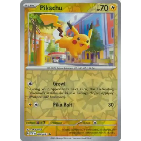 Pikachu - Reverse - 018/091 - Enkeltkort