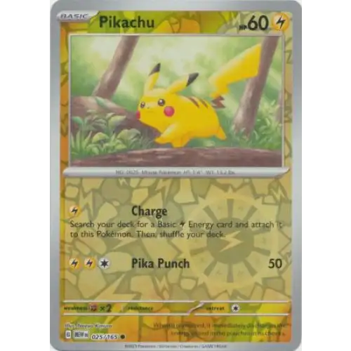 Pikachu - Reverse - 025/165 - Enkeltkort