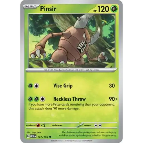 Pinsir - 127/165 - Enkeltkort