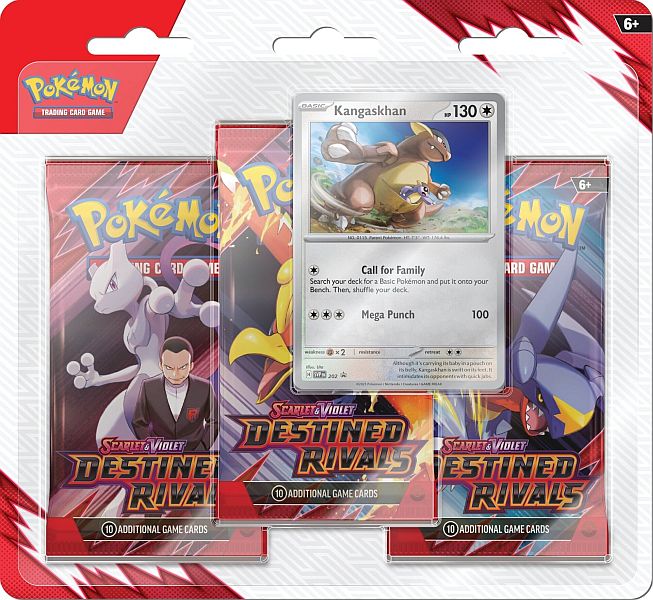 Pokémon TCG: Scarlet & Violet: Destined Rivals - 3-pack blister pack Kortspil