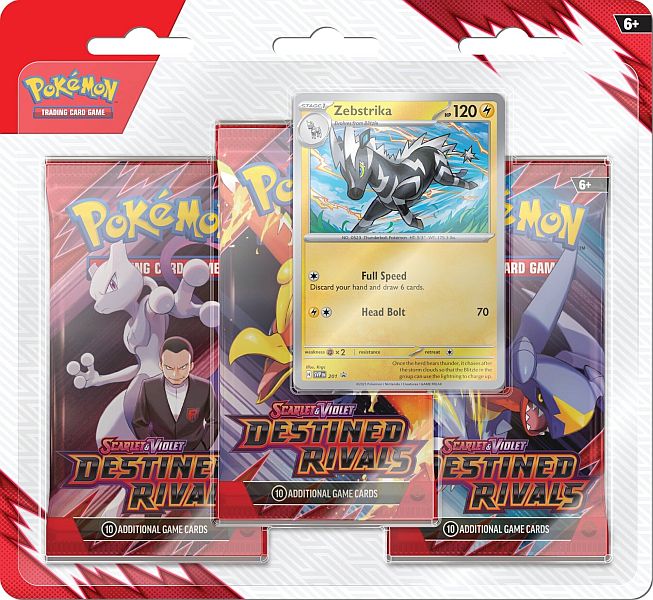 Pokémon TCG: Scarlet & Violet: Destined Rivals - 3-pack blister pack Kortspil