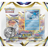 Pokémon: Sword & Shield Brilliant Stars Checklane Blister - 3-Pack Collectible Trading Cards Pokémon Glaceon Promo 
