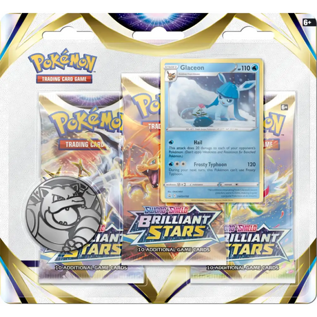 Pokémon: Sword & Shield Brilliant Stars Checklane Blister - 3-Pack Collectible Trading Cards Pokémon 