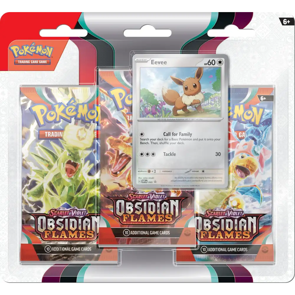 Pokémon TCG: Scarlet & Violet: Obsidian Flames 3-Pack Blister Pack - Eevee