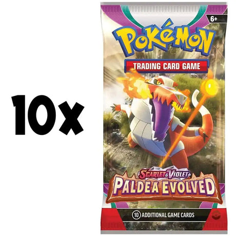 Pokémon TCG: Scarlet & Violet Paldea Evolved - 10 stk. Booster Packs Samlekort Pokémon 
